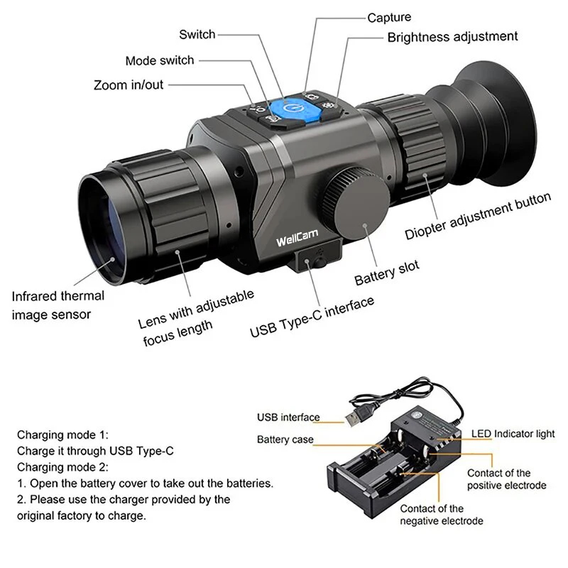 1600m Thermisches Jagdmonokula – Thermal Scope Night Vision Monocular Bewertung und Preis